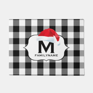 Tapete Papais noeis Natal Black White Buffalo Check Monog