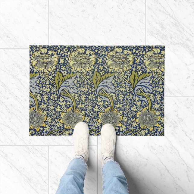 Tapete Papel de Parede Floral William Morris Kennet Azul  (Interior)