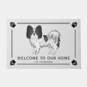 Tapete Papillon Preto E Branco Fofo Com Texto Personaliza