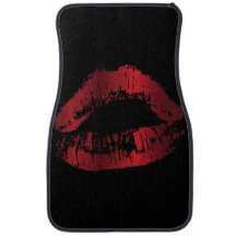 Lábios metálicos vermelhos beijados