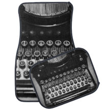 Máquina de escrever preto e branco