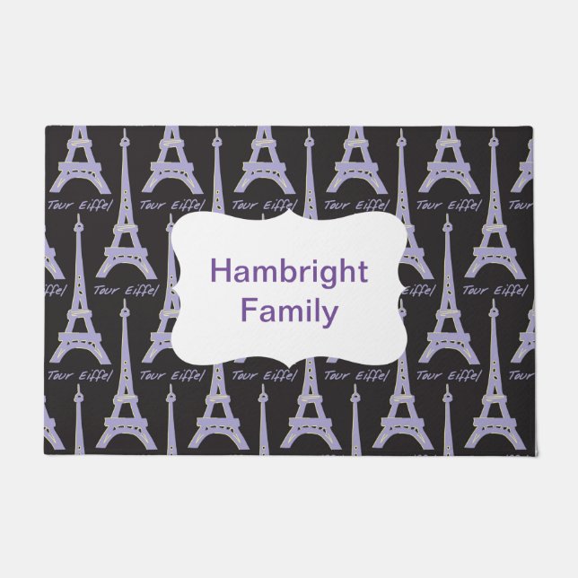 Tapete Paris Label French Pink Personalised Doormat (Frente)