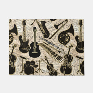 Tapete Partitura e instrumentos pretos/ouro ID481