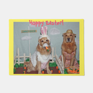 Tapete Páscoa Hoppy do golden retriever