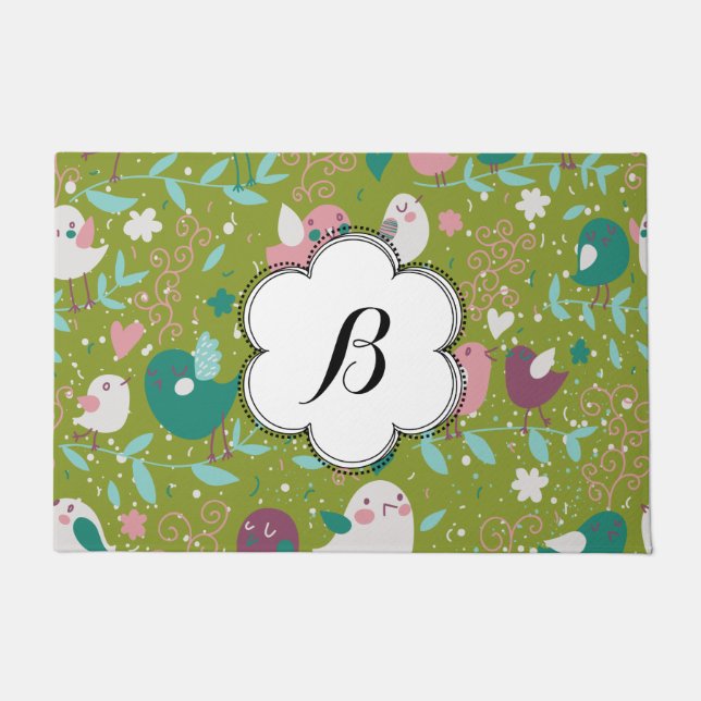 Tapete Pássaros Brincadinhos Personalizados no Jardim das (Frente)