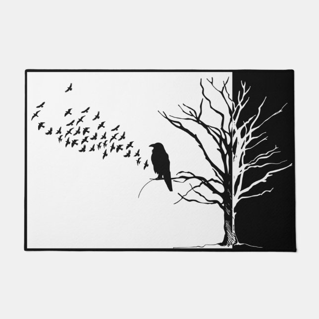 Tapete Pássaros negros, Corvos ou Ravens (Frente)