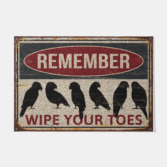 Tapete Pássaros Simples Lembram-Se De Limpar Os Dedos (Frente)