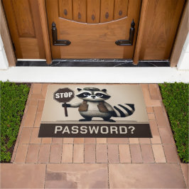 Tapete Password? Stopp! Humorvolle Waschbär Türsteher