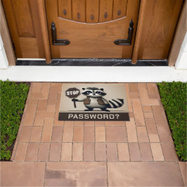 Tapete Password? Stopp! Humorvolle Waschbär Türsteher
