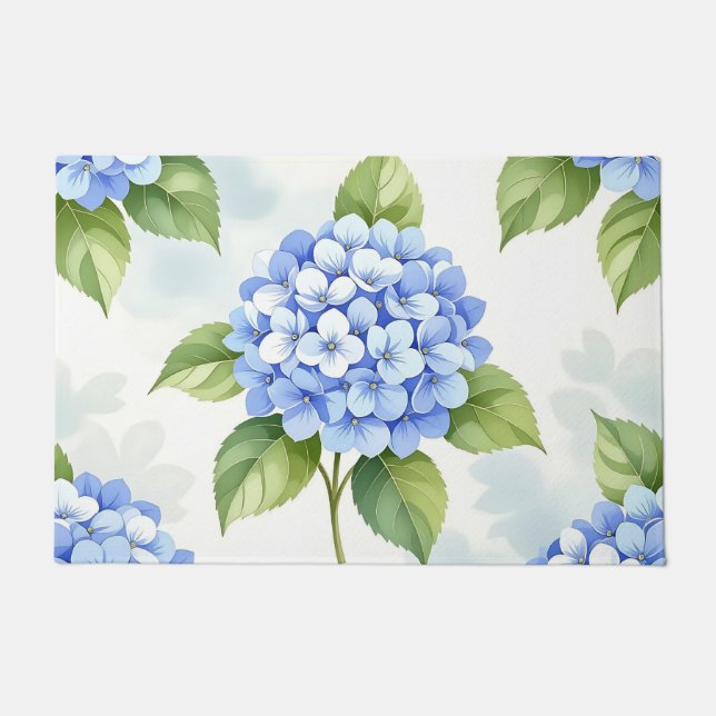Tapete Pastel Blue Hydrangea Bouquet Pattern (Frente)