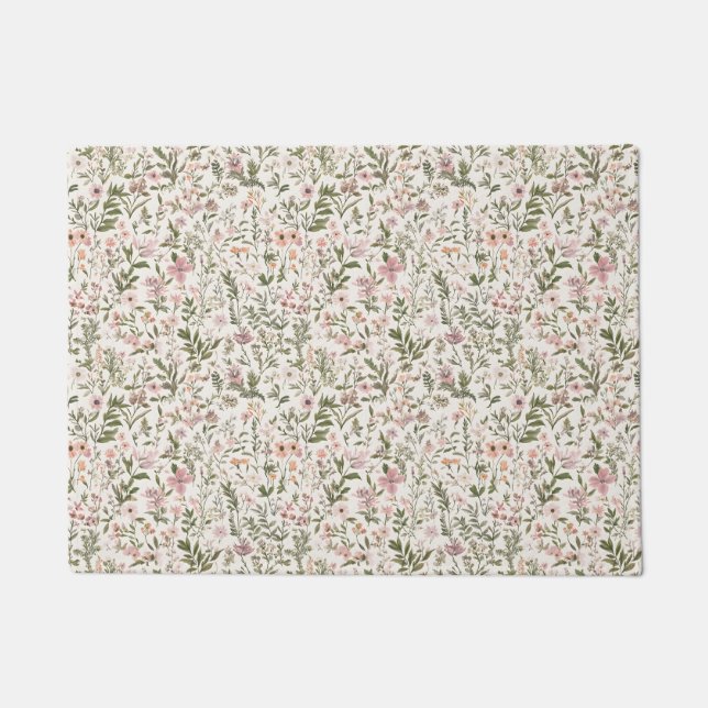 Tapete Pastel Elegante Roxo \ Flores selvagens cor-de-ros (Frente)