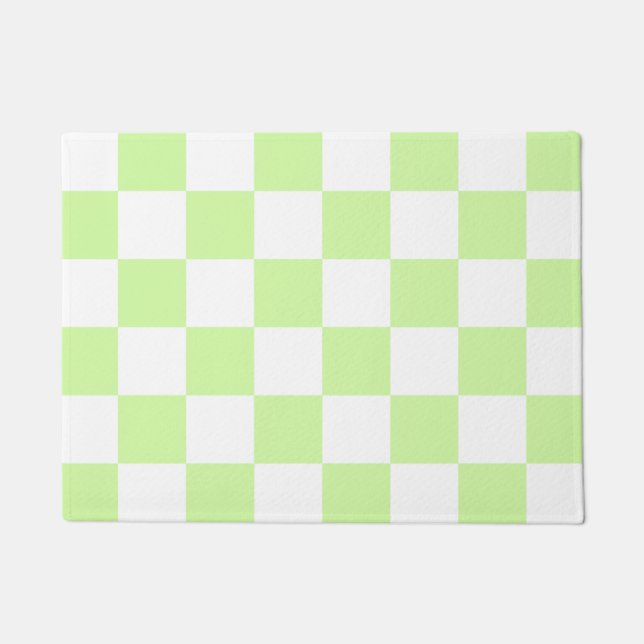 Tapete Pastel Green Checkered Gingham Patterno (Frente)