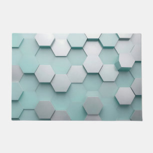 Tapete Pastel Mint Hexágono Mosaico 3D