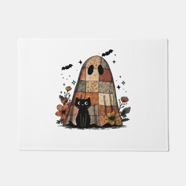 Tapete Patchwork Halloween Ghost black cat Essential T-Sh (Frente)