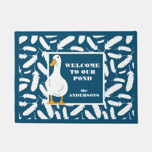 Tapete Pato branco personalizado e Marinho azul