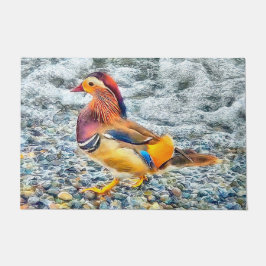 Tapete Pato Colorido de Mandarim no lago