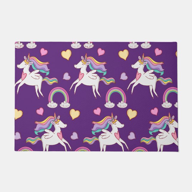 Tapete Patterno Funny Unicorn Magic Horse Cute (Frente)