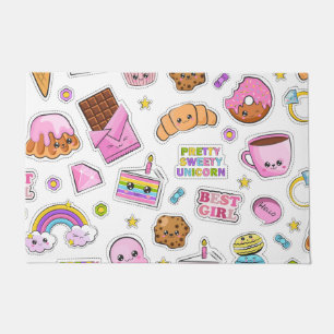 Tapete Patterno Funny Unicorn Magic Rainbow Cute