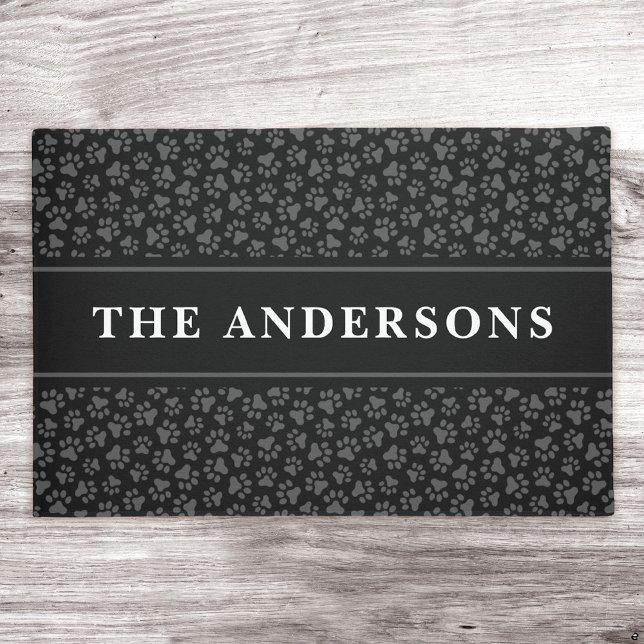 Tapete Paw imprime sobrenome familiar ou nome comercial d (Criador carregado)