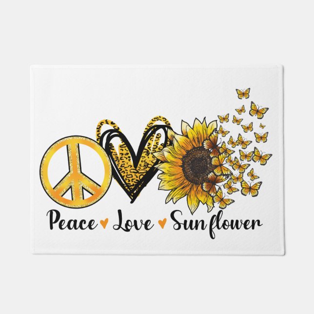 Tapete "Paz, Amor, Girassol"  (Frente)
