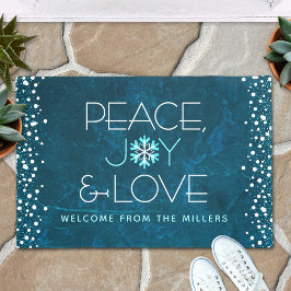 Tapete Paz Joy Love Blue Holiday Bold Modern Snowflake