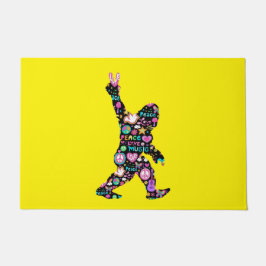 Tapete Pé Grande de Paz Hippie Engraçado Pé Grande