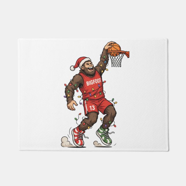 Tapete Pé Grande Sasquatch Basquete Natal 2026 Feriado (Frente)