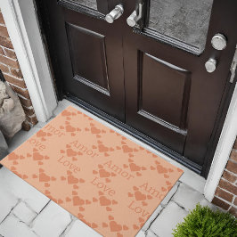 Tapete Peach Fuzz Love Corta Texto Bilíngue "Amor"