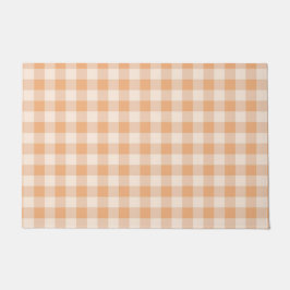 Tapete Peach White Checkered Gingham Patterno