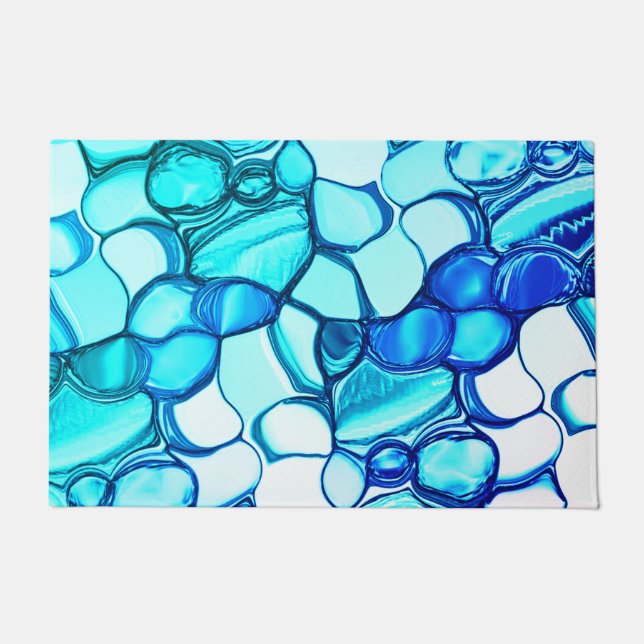 Tapete Pedras redondas em tons semelhantes ao aquamarino (Frente)