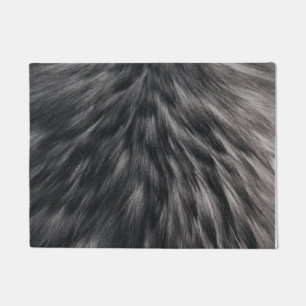 Tapete Peles Impressão,, Cinza Negra, Cabelo de Animais