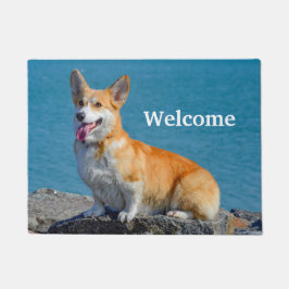 Tapete Pembroke Vermelho e Branco Galês Corgi Cachorro