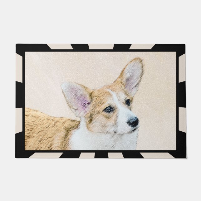 Tapete Pembroke Welsh Corgi - Pintura Original para Cacho (Frente)