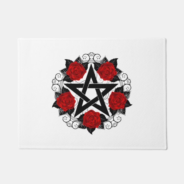 Tapete Pentagrama com Rosas vermelhas (Frente)