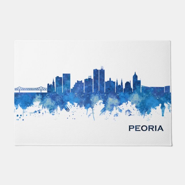 Tapete Peoria Illinois Skyline Blue (Frente)