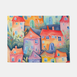 Tapete Pequenas casas de pastel de cor suave, cor pacífic