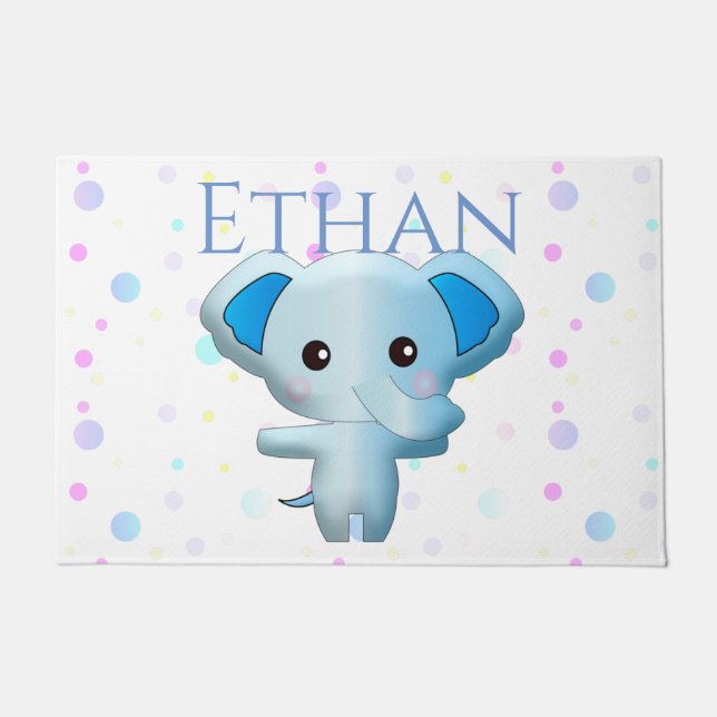 Tapete Pequeno Elefante Azul (Frente)