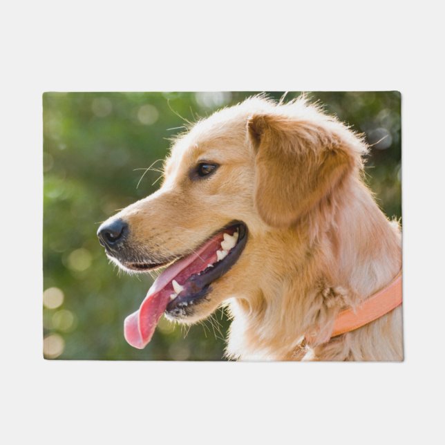 Tapete Perfil De Retriever Do Ouro Com A Saída Da Língua (Frente)