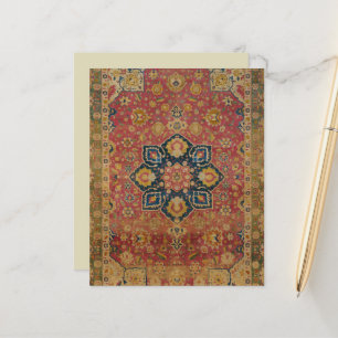 Tapete Persa Asiático Kashan em Ouro Vermelho