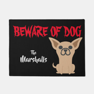 Tapete Personalizado Beware da chihuahua de Chiweenie da