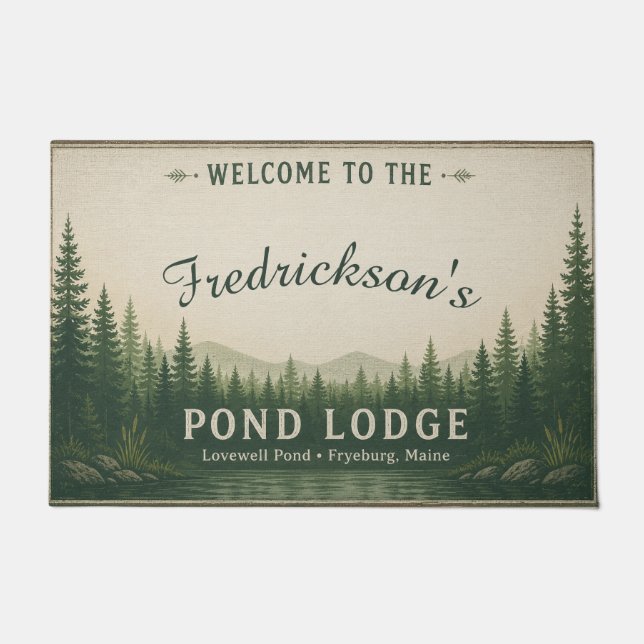 Tapete Personalizado da Lovewell Pond Lodge (Frente)