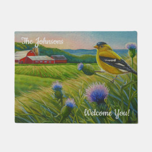 Tapete Personalizado Goldfinch Thistles Arte de Verão