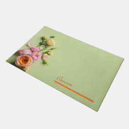 Tapete Personalizado Moderno rosa & verde floral