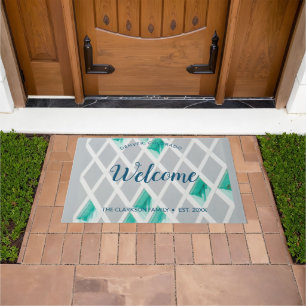 Tapete Personalizar Diamantes de Cinza Teal Watercolor Di