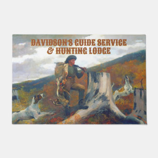 Tapete Personalize um caçador com cervo e cães caçando