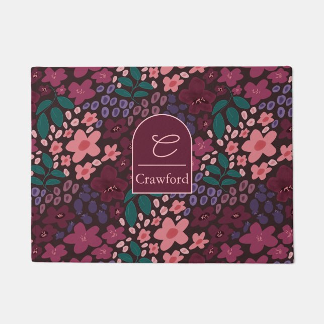 Tapete Personalized Monogram Moody Floral (Frente)