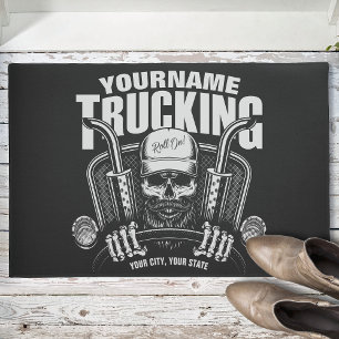 Tapete Personalized Trucking Skull Trucker Big Rig Truck