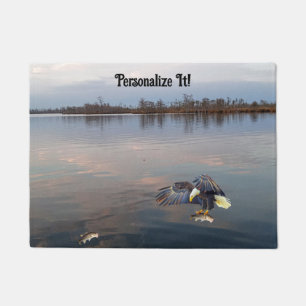 Tapete Pesca personalizável à base de águia ao pôr do sol