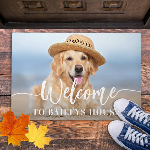 Tapete Pet Photo Personalizado Cat Dog de Boas-Vindas