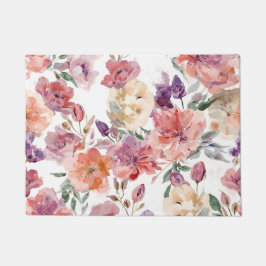 Tapete Pétalas de Pêssego Flores de Aquarela Botânica Flo